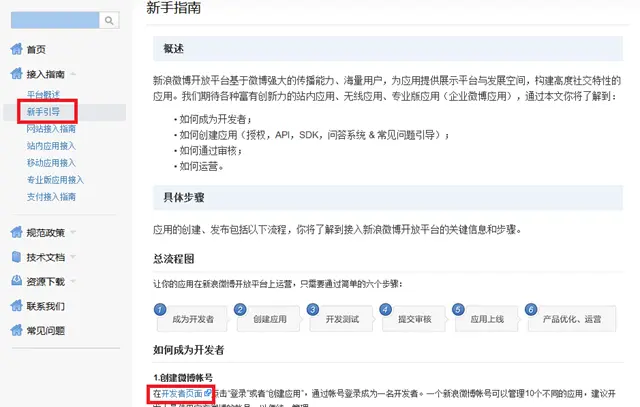 如何创建一个新浪微博应用以及获得Access token